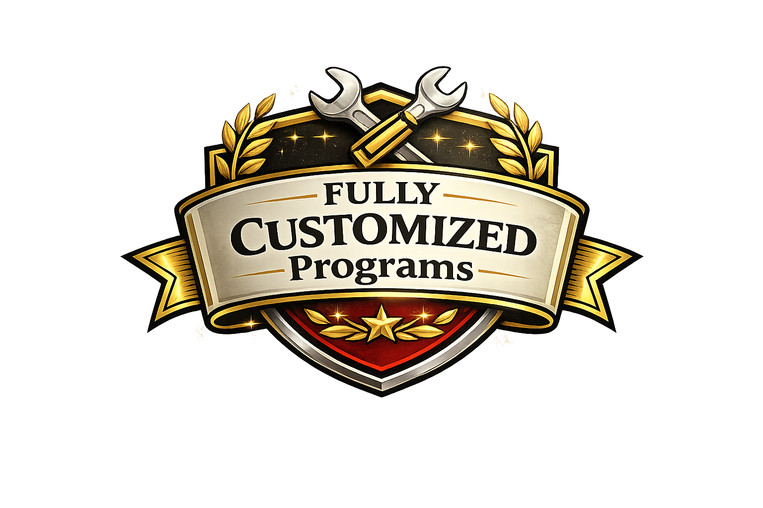 Fully customized programs badge